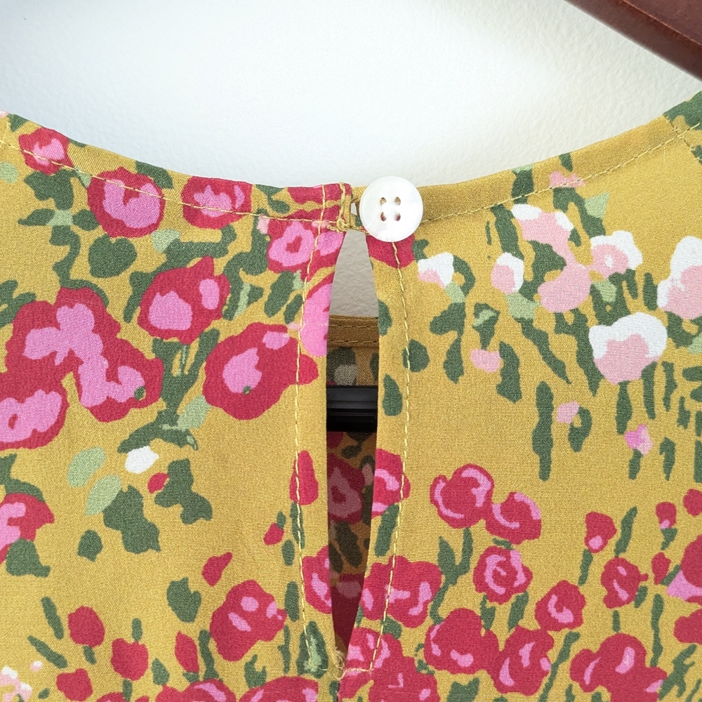 No. 6 Vibrant Yellow Floral Midi Dress - Picture 10 of 16